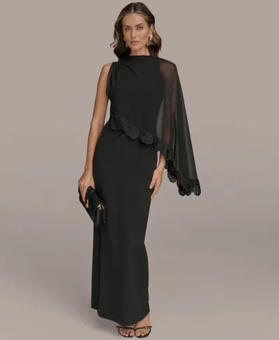Donna Karan Women's Chiffon-cape-overlay Gown