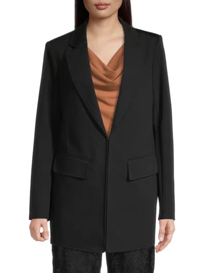 Donna Karan Women's City Garden Long Knit Blazer In Black