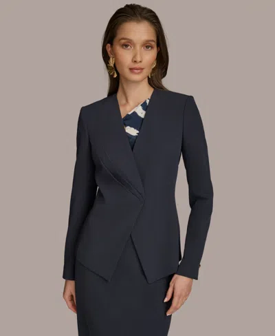 Donna Karan Women's Collarless One-button Blazer In Nightfall