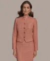 Donna Karan Womens Tweed Jacket Pencil Skirt In Apricot