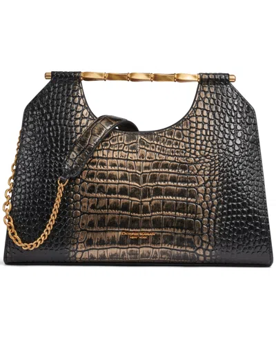 Donna Karan Women's Commack Metallic Croco Clutch In Brown