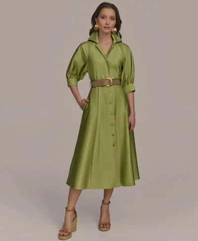 DONNA KARAN WOMEN'S COTTON MIDI SHIRTDRESS