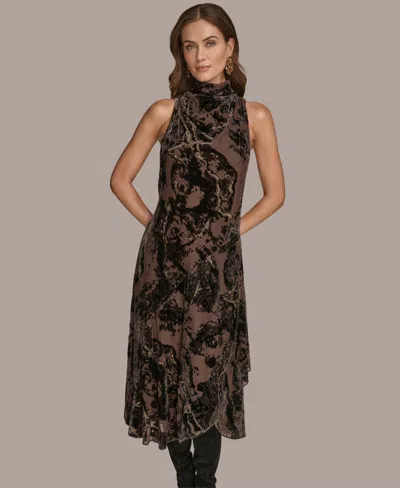 DONNA KARAN WOMEN'S COWL NECK MIDI DRESS