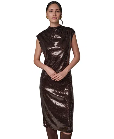 Donna Karan Women's Cowl Neck Sleeveless Sequin Dress In Multi
