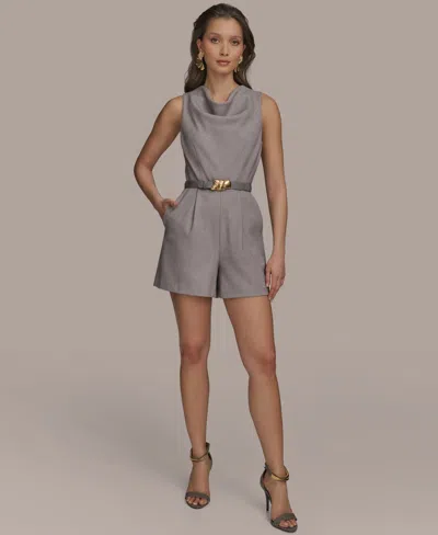 Donna Karan Women's Cowlneck Belted Romper