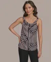 Donna Karan Women's Cowlneck Camisole Top, Regular & Petite Sizes In Black,aprct Multi