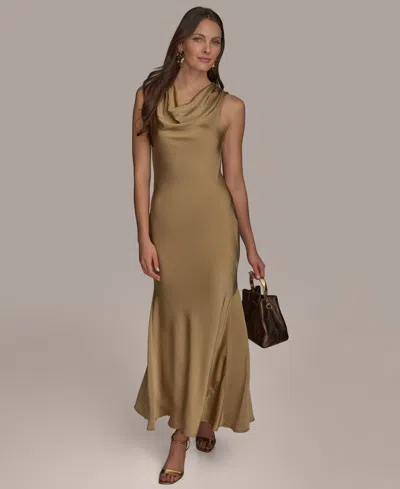 Donna Karan Women's Cowlneck Gown In Pale Gold
