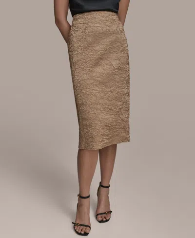 Donna Karan Women's Crinkled Pencil Skirt In Hazelnut