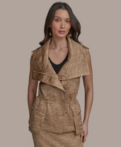 DONNA KARAN WOMEN'S CRINKLED SATIN VEST