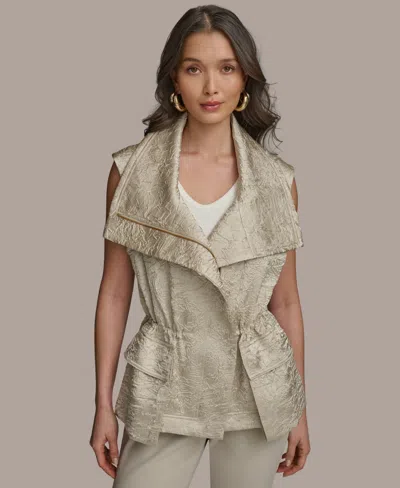 Donna Karan Women's Crinkled Satin Vest In Tuscan Grey