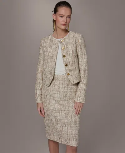 Donna Karan Women's Cropped Button-front Jacket In Neutral