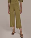 Donna Karan Women's Cropped Metallic Knit Pull-on Pants In Green