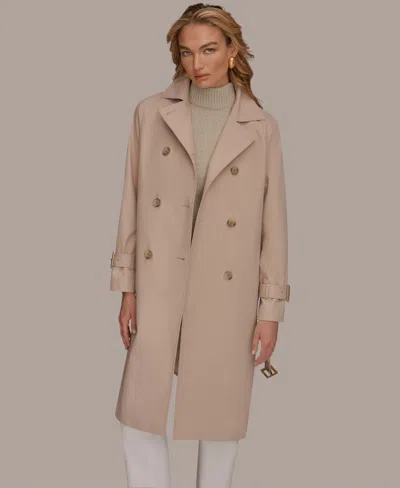 Donna Karan Women's Double Breasted Belted Notch Collar Trench Coat In Brown