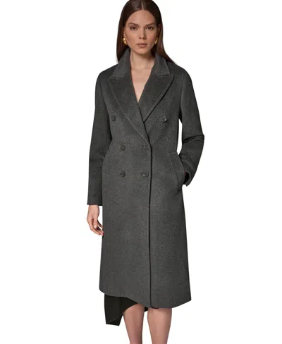 Donna Karan Women's Double Breasted Cashmere Wool Coat In Gray