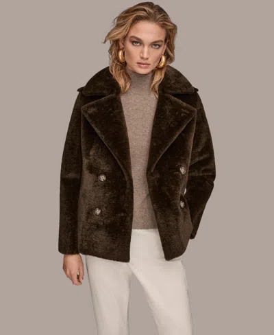 Donna Karan Women's Double-breasted Coat In Brown