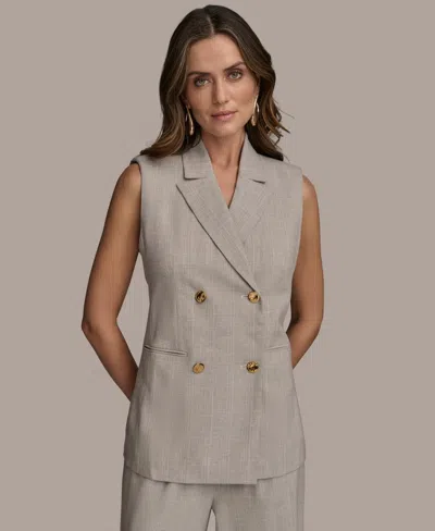 Donna Karan Women's Double-breasted Long Vest In Multi