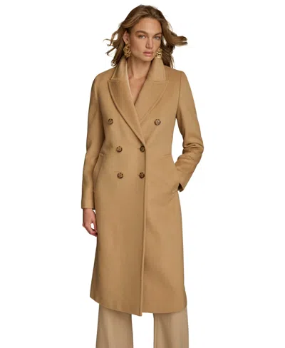 Donna Karan Women's Double-breasted Reefer Coat In Camel