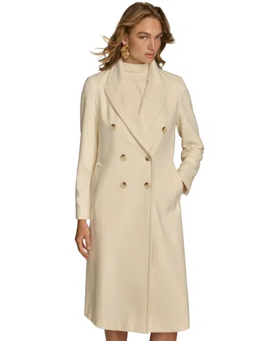 Donna Karan Women's Double-breasted Reefer Coat In Ivory