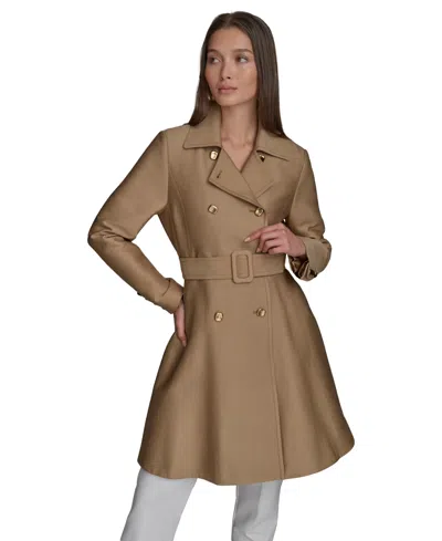 Donna Karan Women's Double-breasted Skirted Trench Coat In Hazelnut