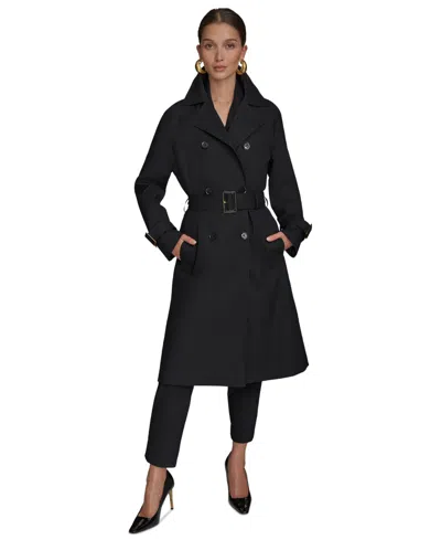 Donna Karan Women's Double-breasted Trench Coat In Black