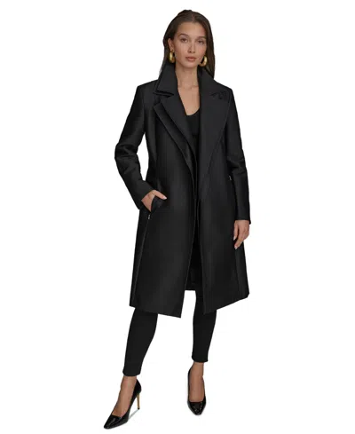 Donna Karan Women's Double-collar Trench Coat In Black