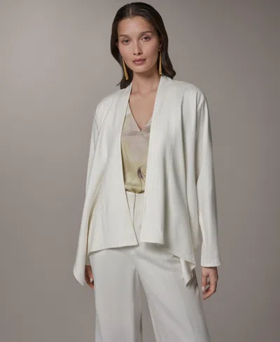 Donna Karan New York Drape Front Jacket In White