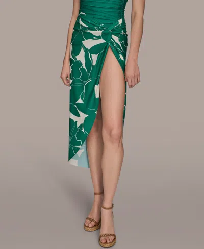Donna Karan Women's Draped Side-slit Sarong Skirt In Green