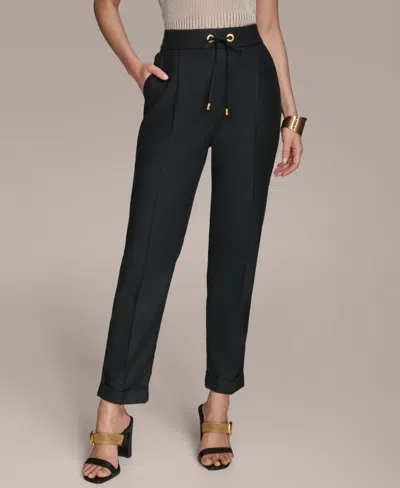 Donna Karan Women's Drawstring Cuffed Ankle Pants In Blue