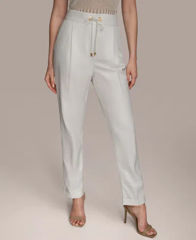 Donna Karan Women's Drawstring Cuffed Ankle Pants In White