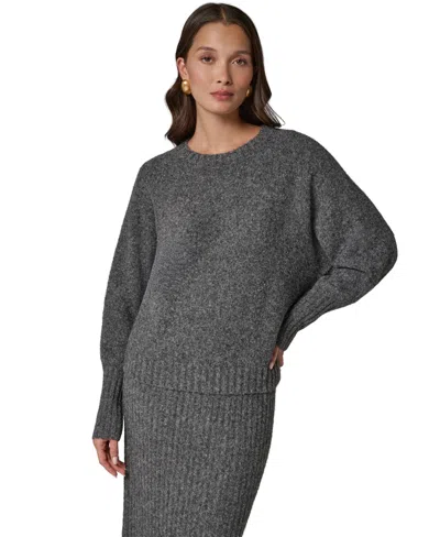 Donna Karan Women's Drop-shoulder Loose-fit Crewneck Sweater In Gray