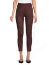 Donna Karan Women's Faux Suede Compression Leggings In Mulberry