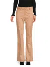 Donna Karan Women's Faux Suede Flare Pants In Camel