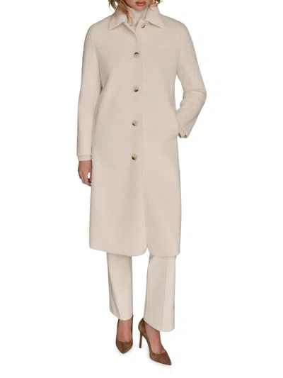 Donna Karan Women's Faux-fur Single-breasted Coat In Ivory