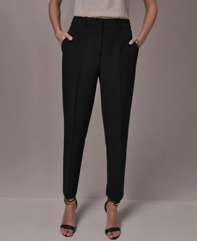 Donna Karan Women's Flat Front Straight Pants In Black