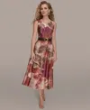 Donna Karan Women's Floral Belted Dress In Multi