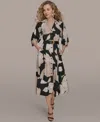 Donna Karan New York Floral Belted Shirtdress In Multi