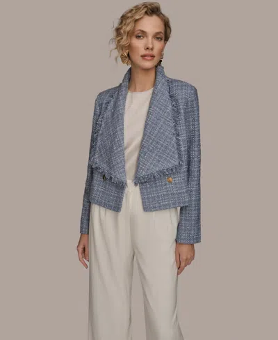 DONNA KARAN WOMEN'S FRINGE DETAIL WRAP JACKET