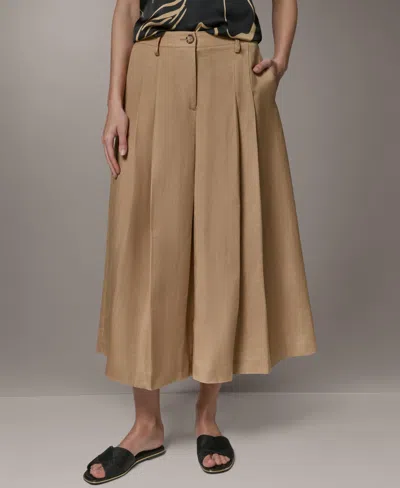 Donna Karan Women's Front Hand Pocket Pleated Pants In Brown