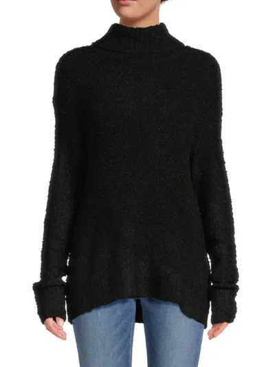 Donna Karan Women's Fuzzy Wool Blend Sweater In Black