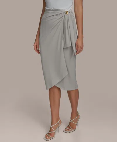 Donna Karan Women's Gathered Waist Midi Skirt In Gray