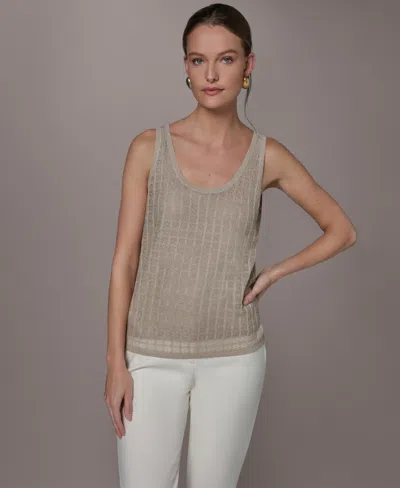 Donna Karan Women's Grid Pattern Sleeveless Sweater In Multi
