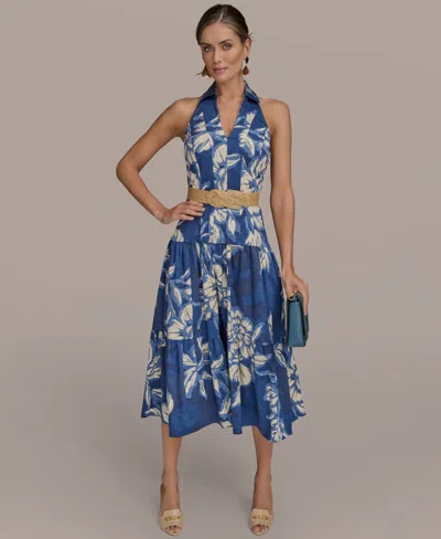 Donna Karan Women's Halter Belted Midi Dress
