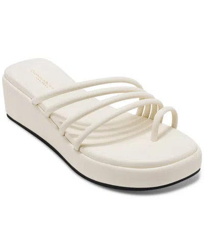 Donna Karan Women's Hanalyn Strappy Wedge Sandals In White