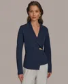 Donna Karan Women's Hardware Closure Sweater Blazer In Nightfall
