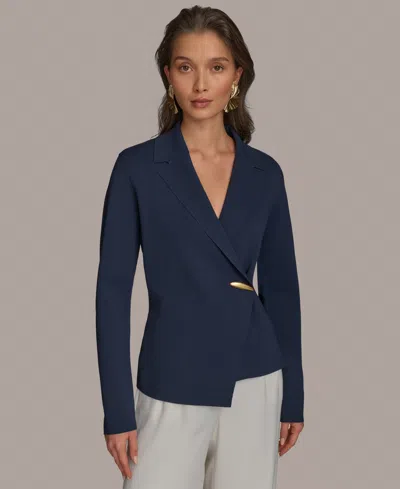 Donna Karan Women's Hardware Closure Sweater Blazer In Nightfall