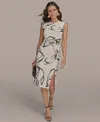 Donna Karan New York Gathered Sheath Dress In Multi