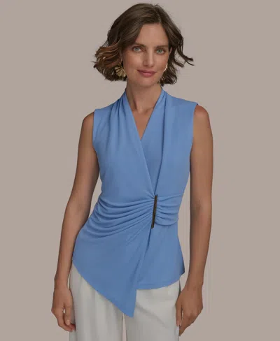 Donna Karan Women's Hardware-trim Sleeveless Top In Cielo