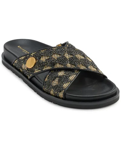 DONNA KARAN WOMEN'S HARISA X- BAND SLIP-ON FLAT SANDALS