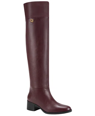 Donna Karan Women's Hera Block Heel Boots In Brown
