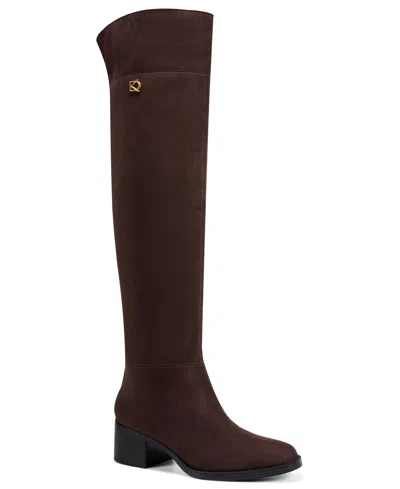 Donna Karan Women's Hera Block Heel Boots In Brown